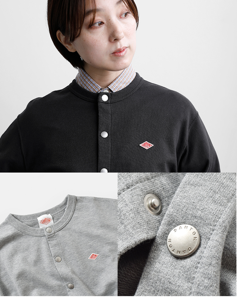 DANTON(ダントン)コットン ドットボタン クルーネック カーディガン dt-c0405cin-26ss