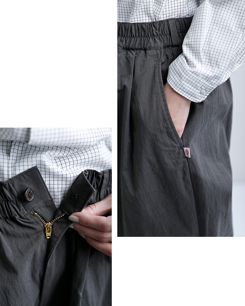 DANTON(ダントン)コットンギャバジンウエストギャザーイージーパンツdt-e0212cno