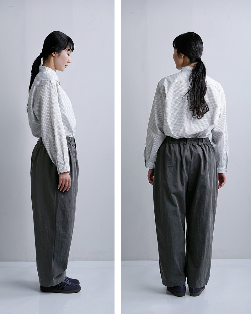 DANTON(ダントン)コットンギャバジンウエストギャザーイージーパンツdt-e0212cno