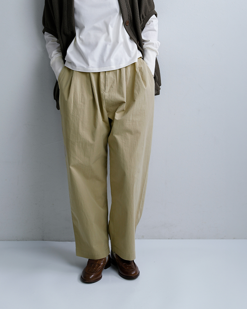 DANTON(ダントン)コットンギャバジンウエストギャザーイージーパンツdt-e0212cno
