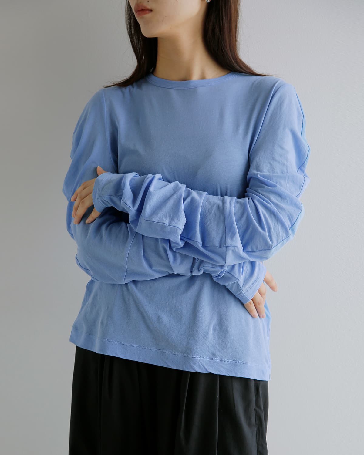 CINOH(チノ)コットン天竺シアー ロングスリーブプルオーバー  “SHEF enso/円相” e-40-041