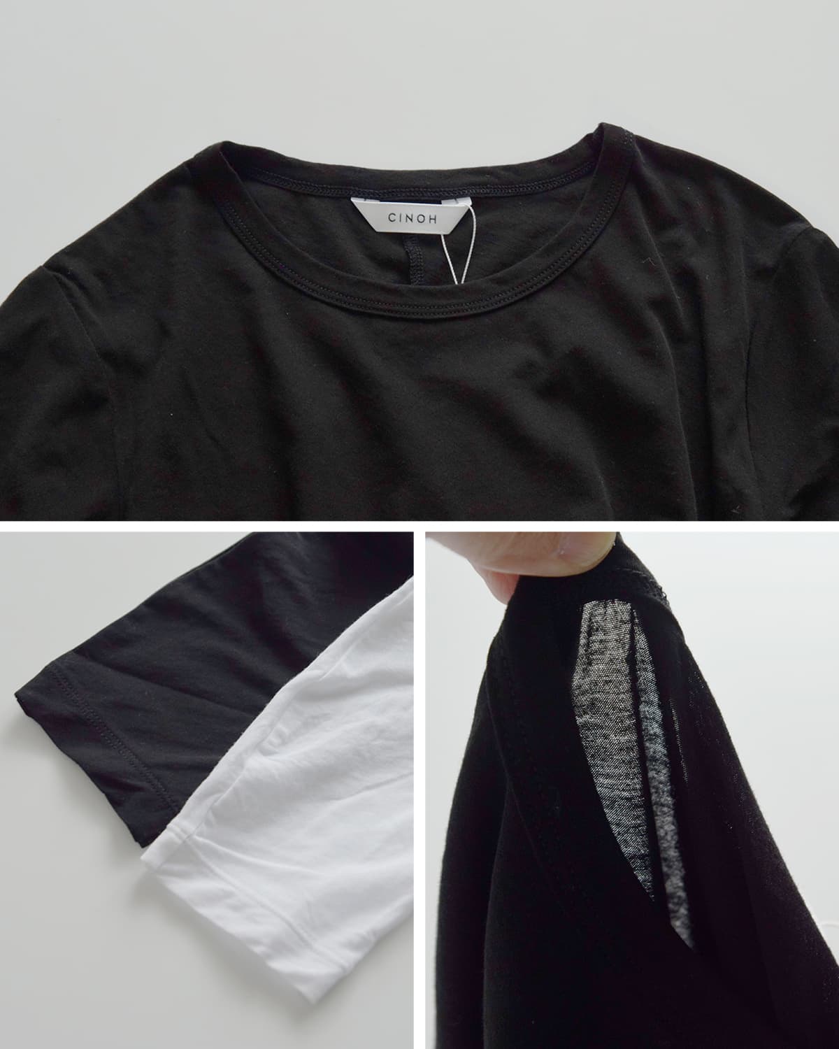 CINOH(チノ)コットン天竺シアー ロングスリーブプルオーバー  “SHEF enso/円相” e-40-041