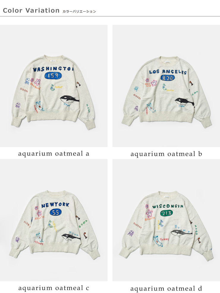 ESTROISLOSE(エストゥロワルーズ)コットンクルーネックロングスリーブ手描きイラストスウェットec26201-a-z