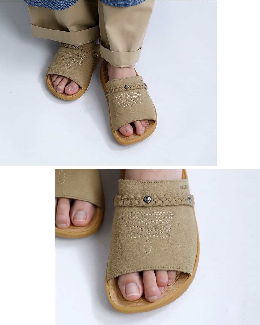 MALIBU SANDALSエルランチョスライド スエードレザー サンダル EL RANCHO SLIDE