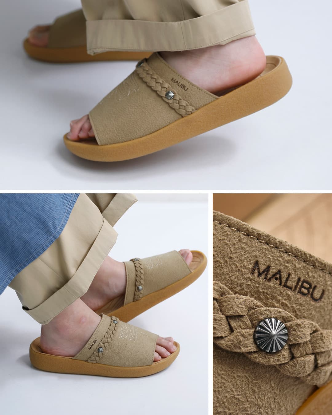 MALIBU SANDALSエルランチョスライド スエードレザー サンダル EL RANCHO SLIDE