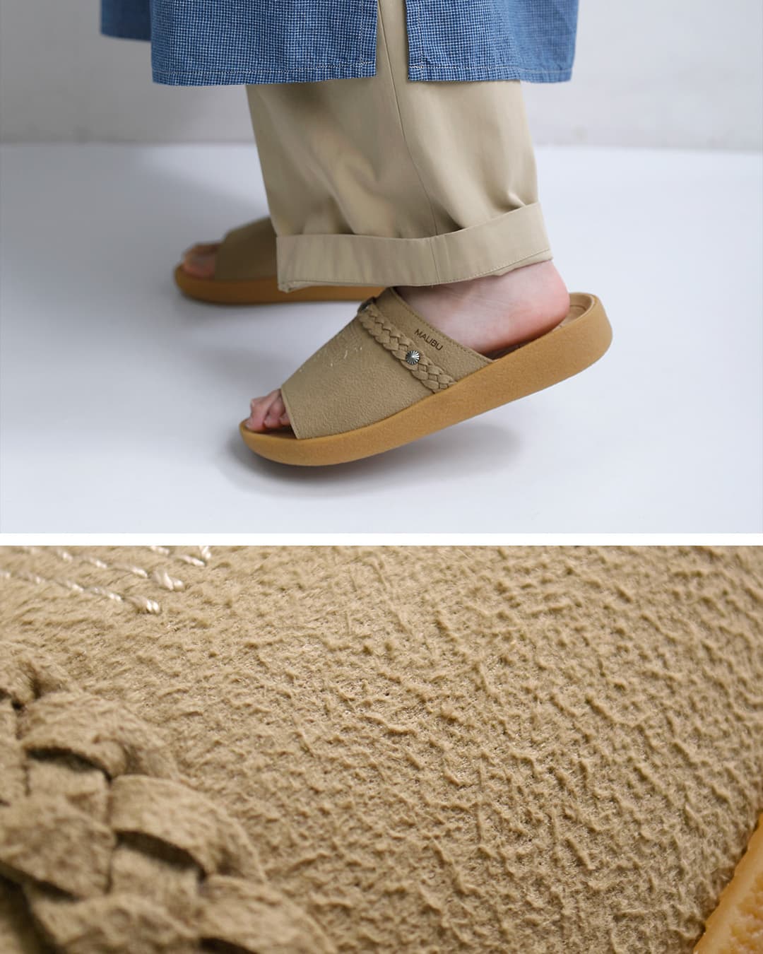 MALIBU SANDALSエルランチョスライド スエードレザー サンダル EL RANCHO SLIDE