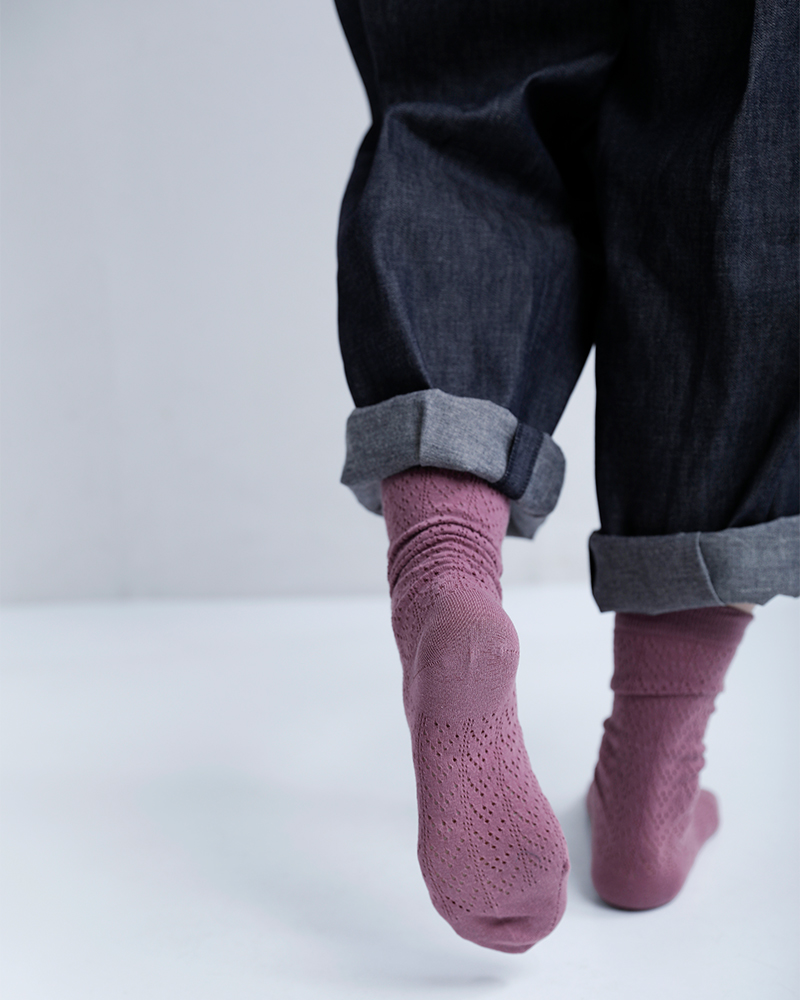 en Lilleコットン ミドル ソックス “かぜかおる” el25402