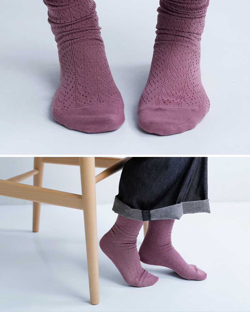 en Lilleコットン ミドル ソックス “かぜかおる” el25402