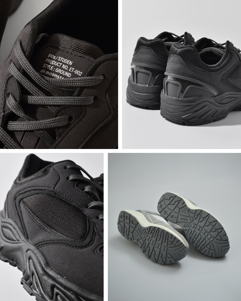 moonstarシンセティックレザーEVAラバーソールグランドシューズ“STUDEN”et002-810s