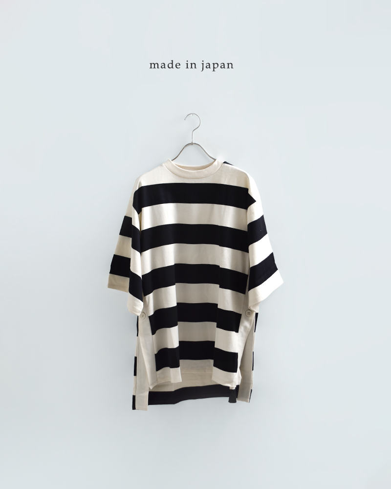 euphoric(ユーフォリック)コットンボーダースリットTシャツ“BorderSlitTee”eu-ct5403