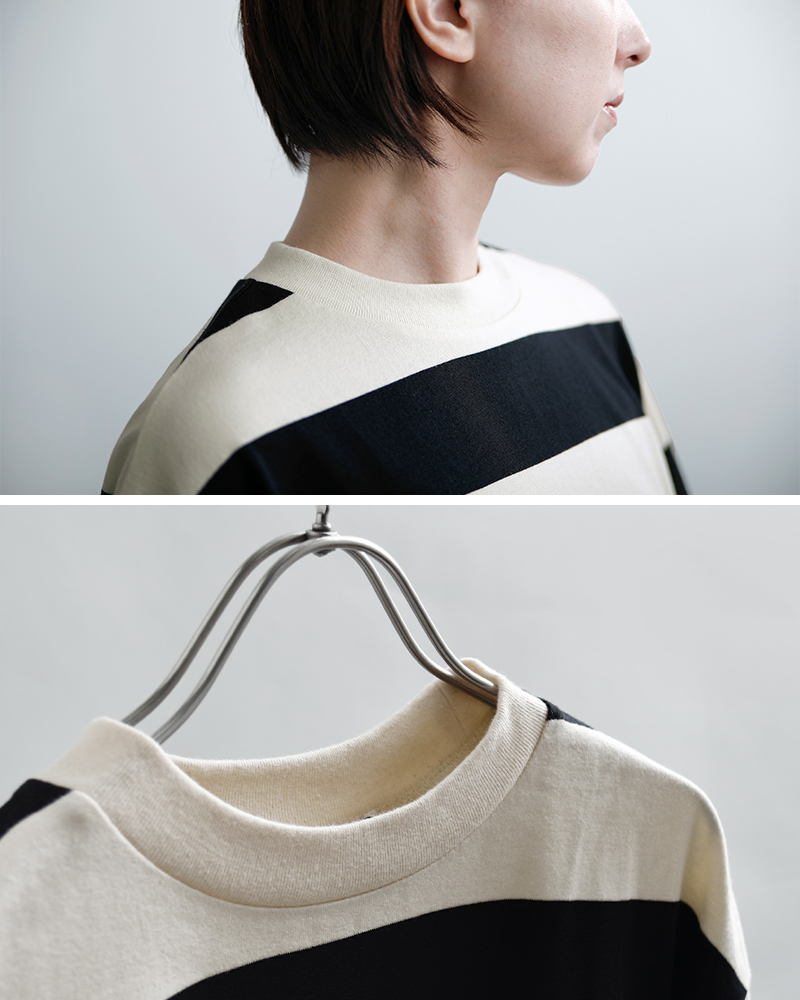 euphoric(ユーフォリック)コットンボーダースリットTシャツ“BorderSlitTee”eu-ct5403