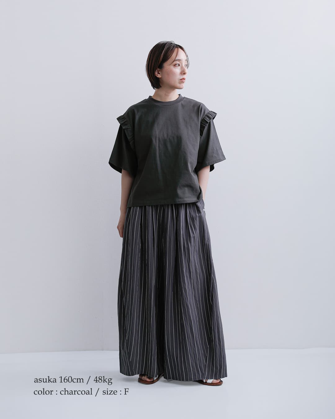 euphoric’コットン ジャージー フリル Tシャツ “Frill T-shirt” eu-ct6113
