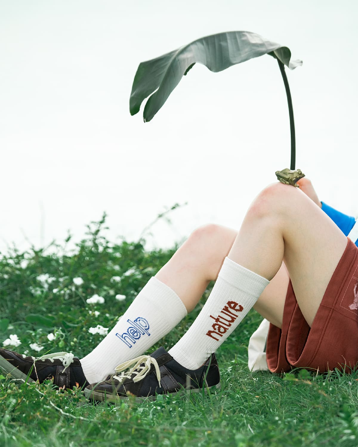 beautiful people(ビューティフルピープル) ロゴ入りリブソックス片足用 “feels ﾍﾞﾀ文字 / 抜き文字 socks” f030511945-6