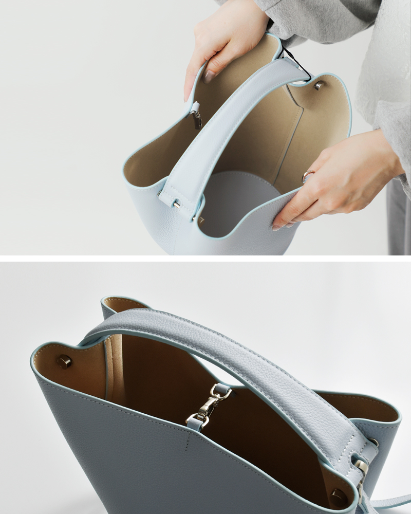 FEEL AND TASTE(フィールアンドテイスト)ボンディングレザーバケットバッグ“lily”f211b511