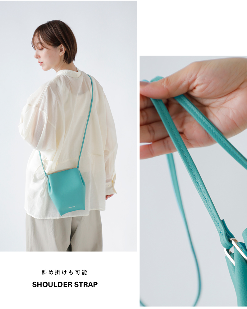 FEEL AND TASTEレザー サイドタック ショルダーバッグ “Plie S” f211f111