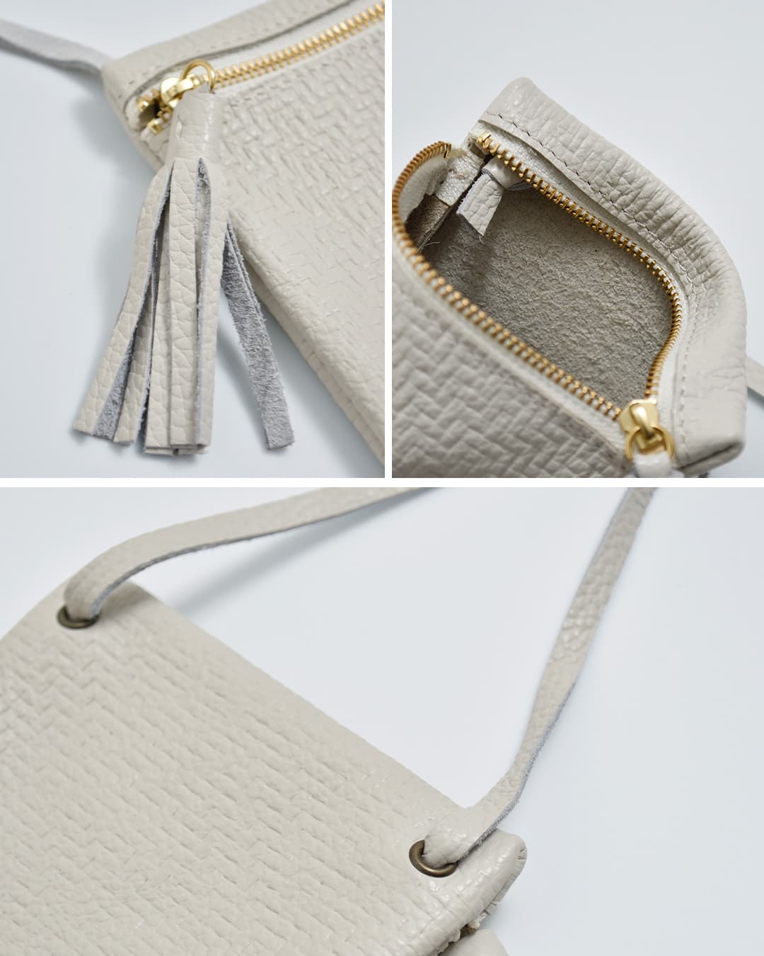 FEU DUN PHAREカウレザー 型押し ショルダー ポーチ f52344-38