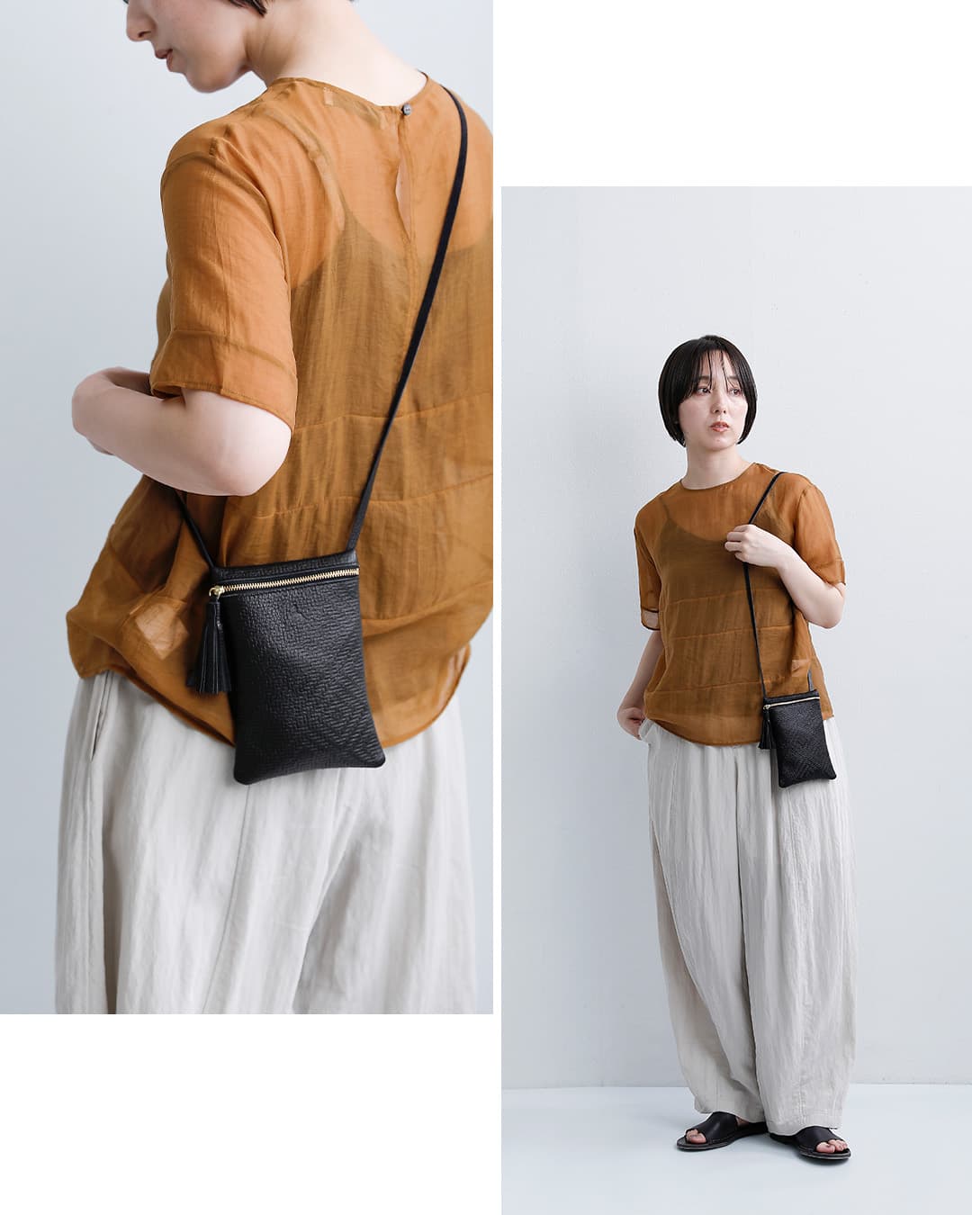 FEU DUN PHAREカウレザー 型押し ショルダー ポーチ f52344-38