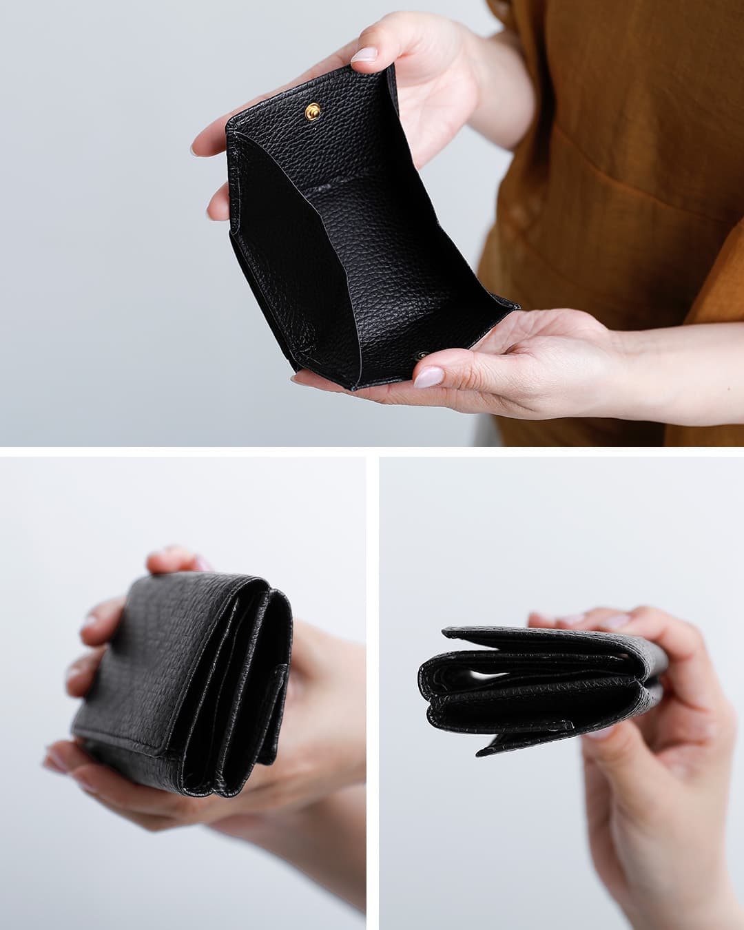 FEU DUN PHAREカウレザー 型押し 三つ折り ウォレット f54158-38