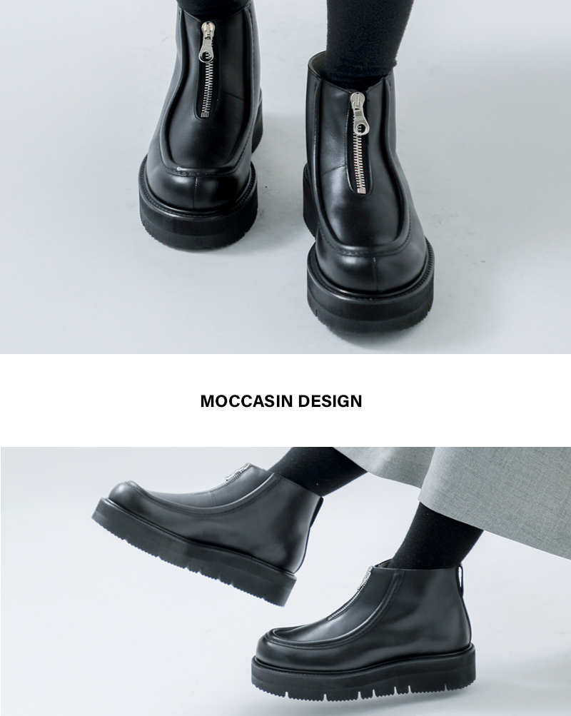 BEAUTIFUL SHOES�X�e�A���U�[ �t�����g �W�b�v ���J�V�� frontzip-moccasin