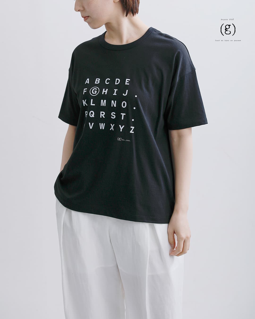 (g)コットン 天竺 プリント Tシャツ “COMMENT / ALPHABET / CHEETAH” g-317cm-al-ch