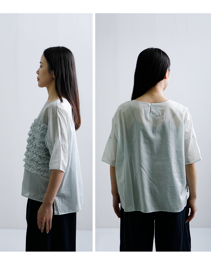 g(グラム)コットンビサイドフリルプルオーバーg-669