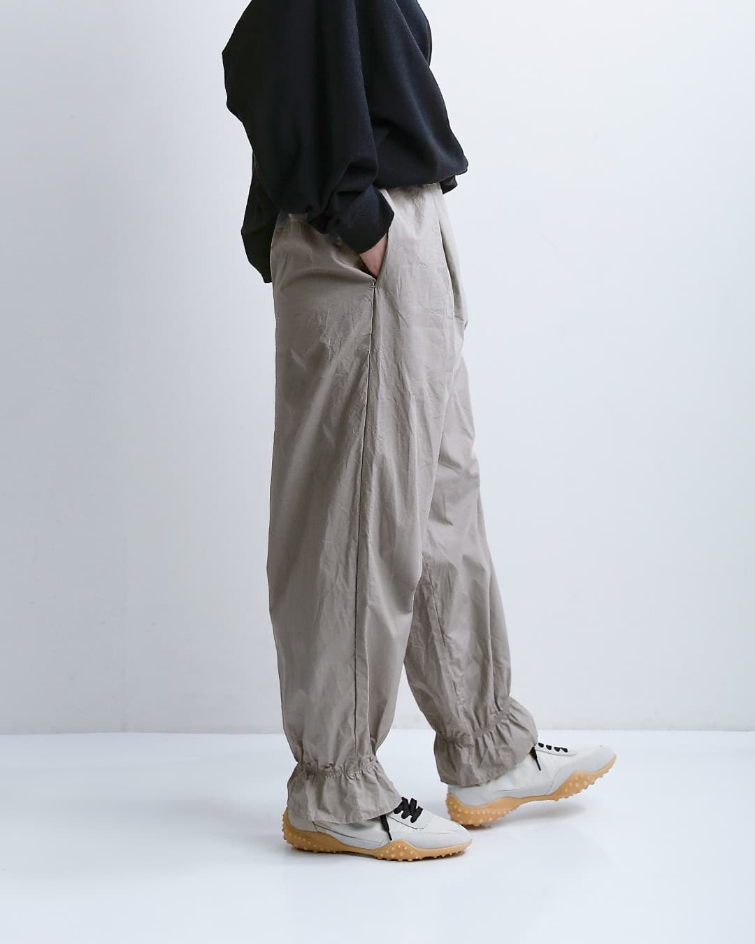 g(グラム)コットン ヘム フリル パンツ g-683