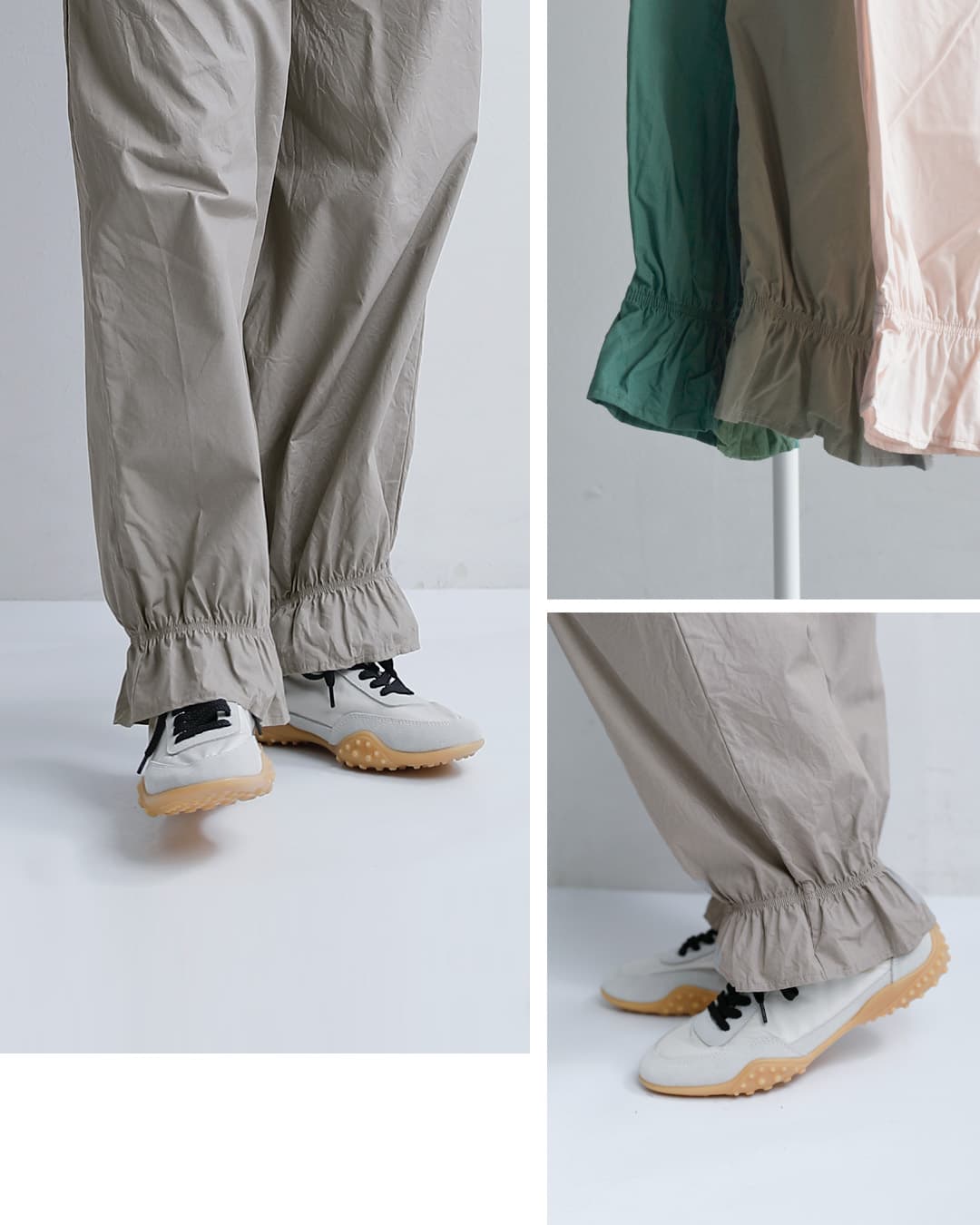 g(グラム)コットン ヘム フリル パンツ g-683