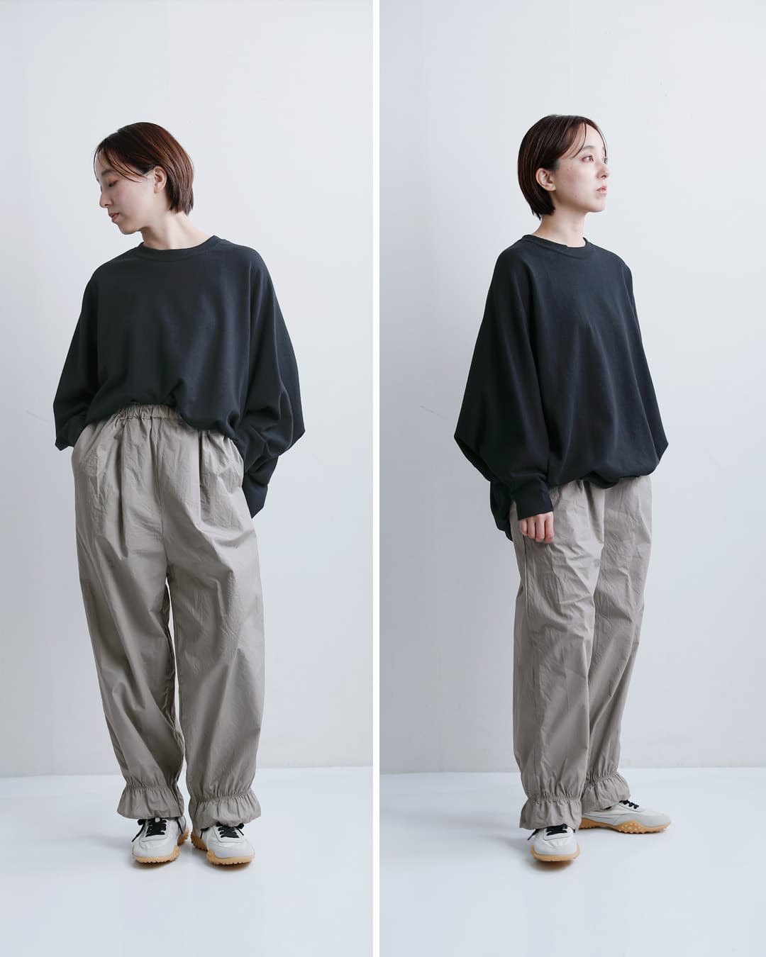 g(グラム)コットン ヘム フリル パンツ g-683