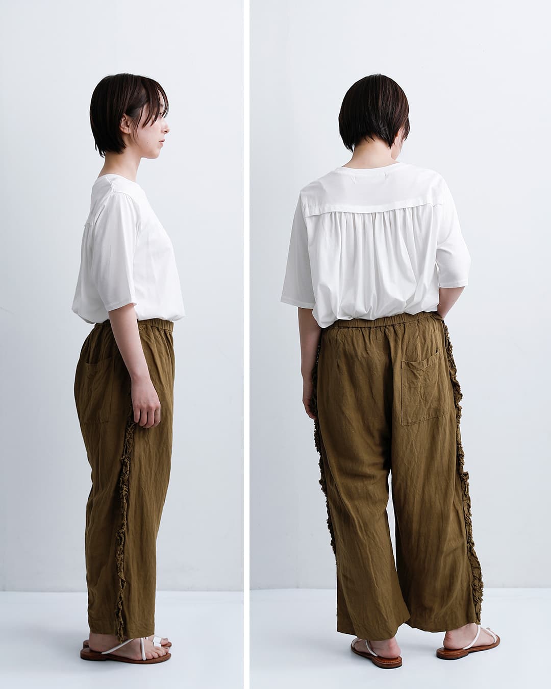 Gauzeリネンビスコース ビビアン パンツ LINEN VISCOSE VIVIENNE PANTS g1106