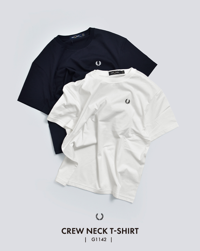 FRED PERRYコットン クルーネック 半袖 Tシャツ Crew Neck T-Shirt g1142