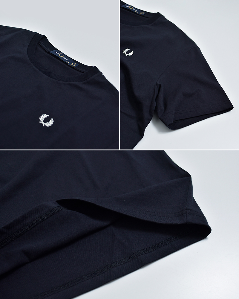 FRED PERRYコットン クルーネック 半袖 Tシャツ Crew Neck T-Shirt g1142