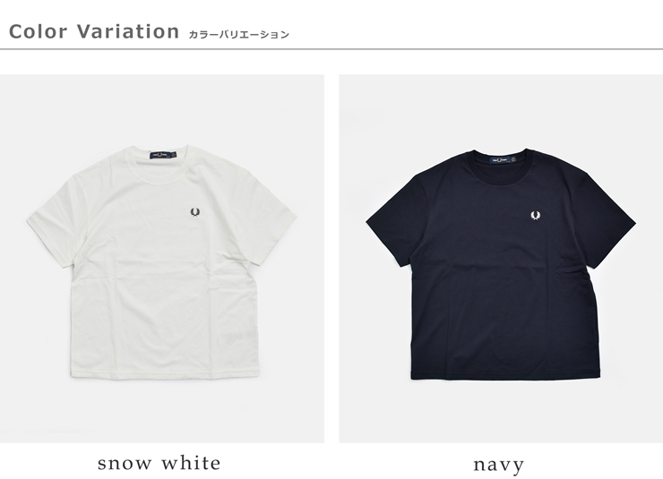 FRED PERRYコットン クルーネック 半袖 Tシャツ Crew Neck T-Shirt g1142