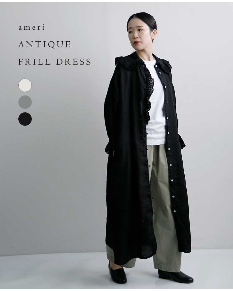 Gauze#(ガーゼ)リネンアンティークフリルワンピースameriANTIQUEFRILLONEPIECEg1162