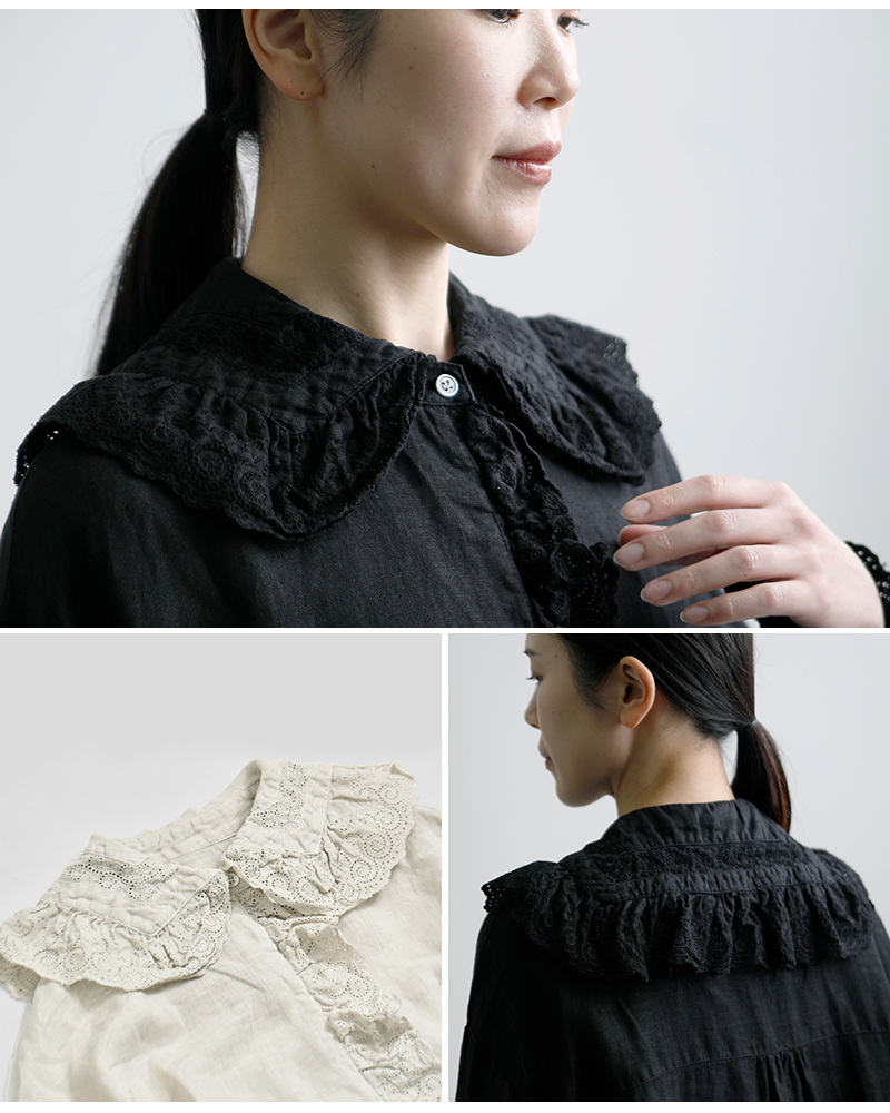 Gauze#(ガーゼ)リネンアンティークフリルワンピースameriANTIQUEFRILLONEPIECEg1162