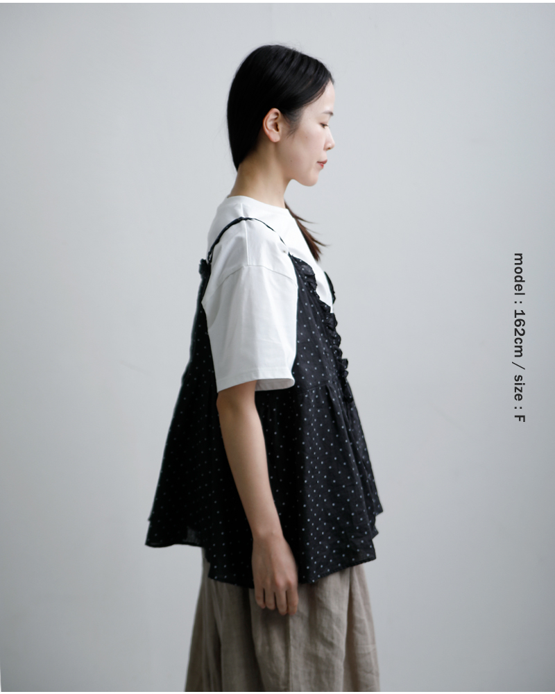 Gauze#(ガーゼ)ラミーリネン2wayスモールドットカシュクールキャミソールORIGINALSMALLDOTSCASHECOEULCAMISOLEg1168
