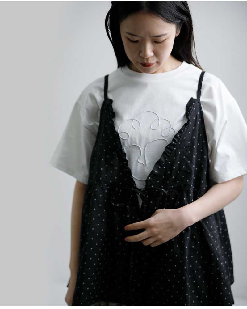 Gauze#(ガーゼ)ラミーリネン2wayスモールドットカシュクールキャミソールORIGINALSMALLDOTSCASHECOEULCAMISOLEg1168