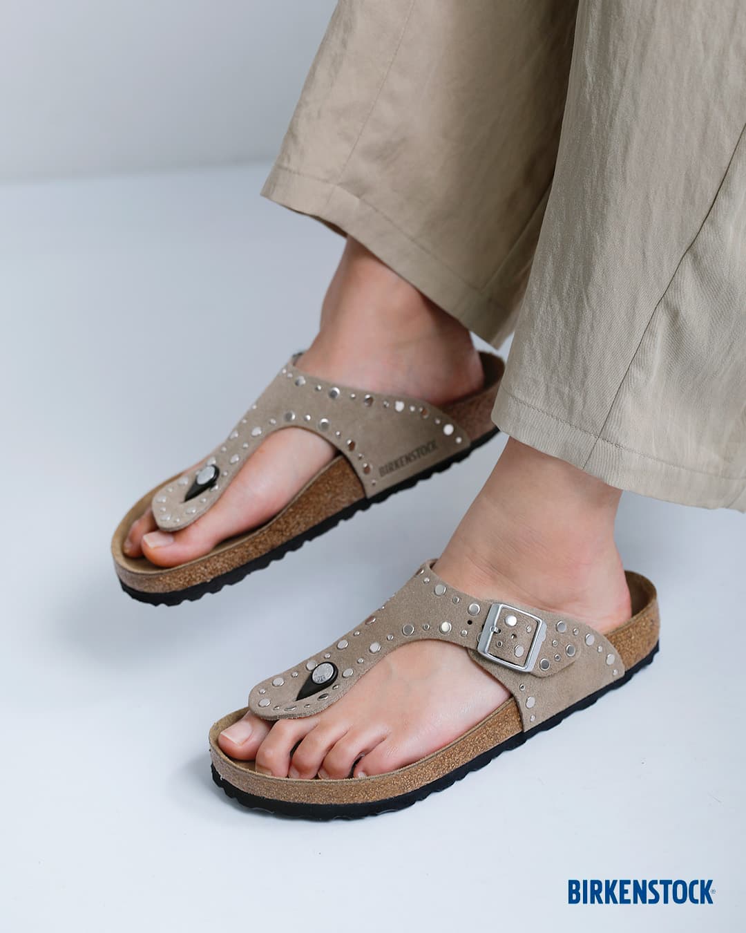 BIRKENSTOCKギゼ リベット スエードレザー レギュラー トング サンダル Gizeh Rivet gizeh-rivet