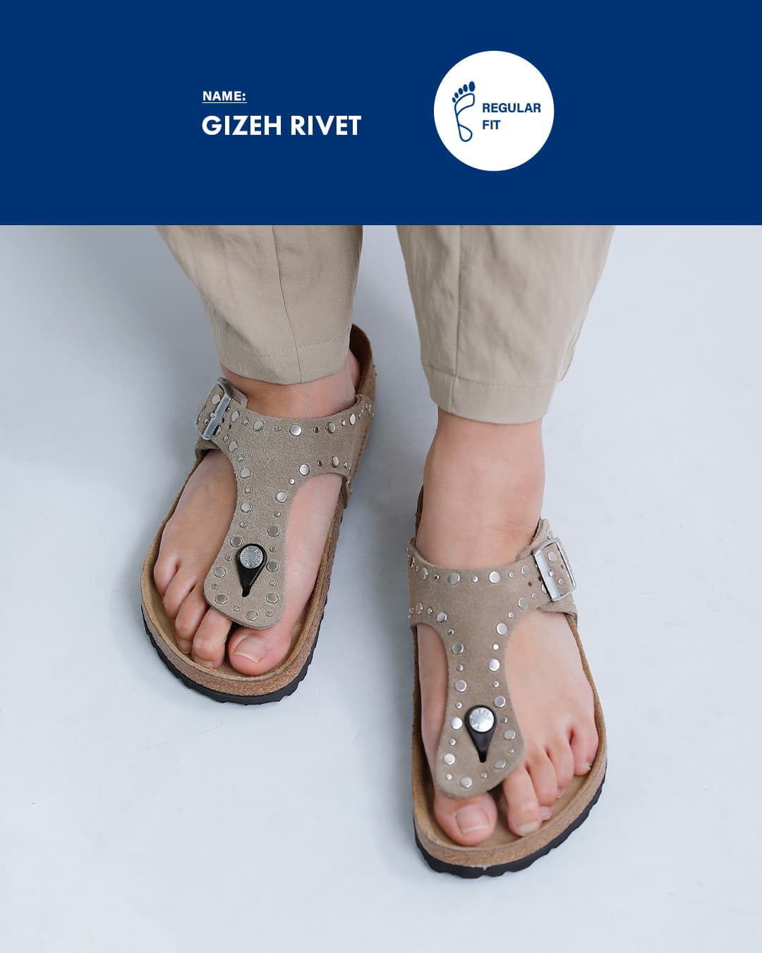 BIRKENSTOCKギゼ リベット スエードレザー レギュラー トング サンダル Gizeh Rivet gizeh-rivet