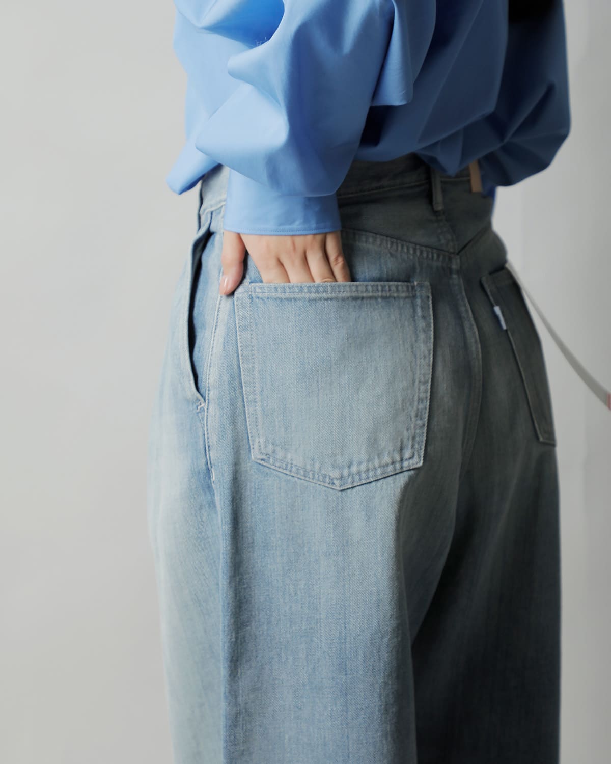graphpaper�c�[�^�b�N ���C�h �Z���r�b�` �f�j���p���c �gSelvage Denim Two Tuck Wide Pants�h gl261-40062lb