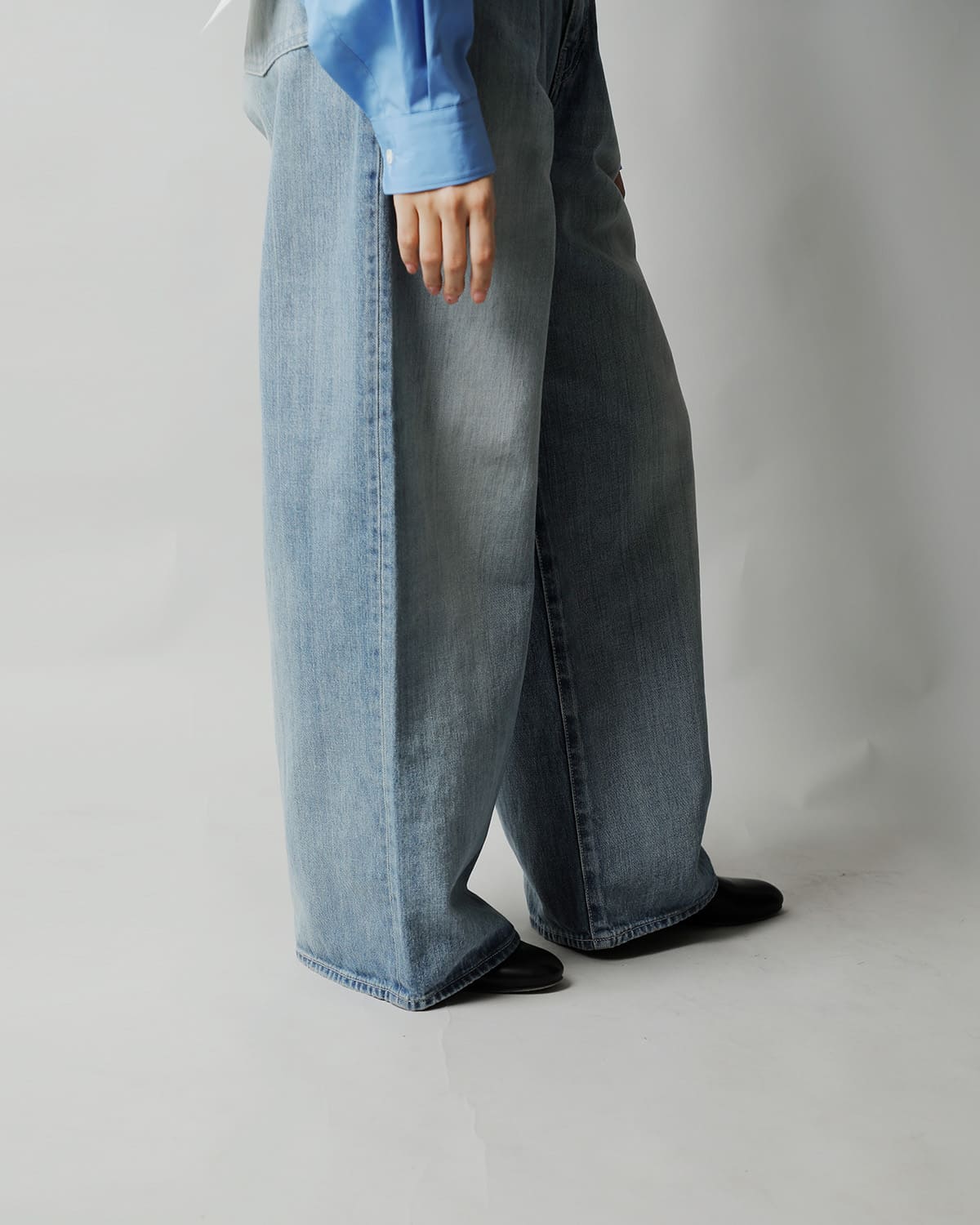 graphpaper�c�[�^�b�N ���C�h �Z���r�b�` �f�j���p���c �gSelvage Denim Two Tuck Wide Pants�h gl261-40062lb