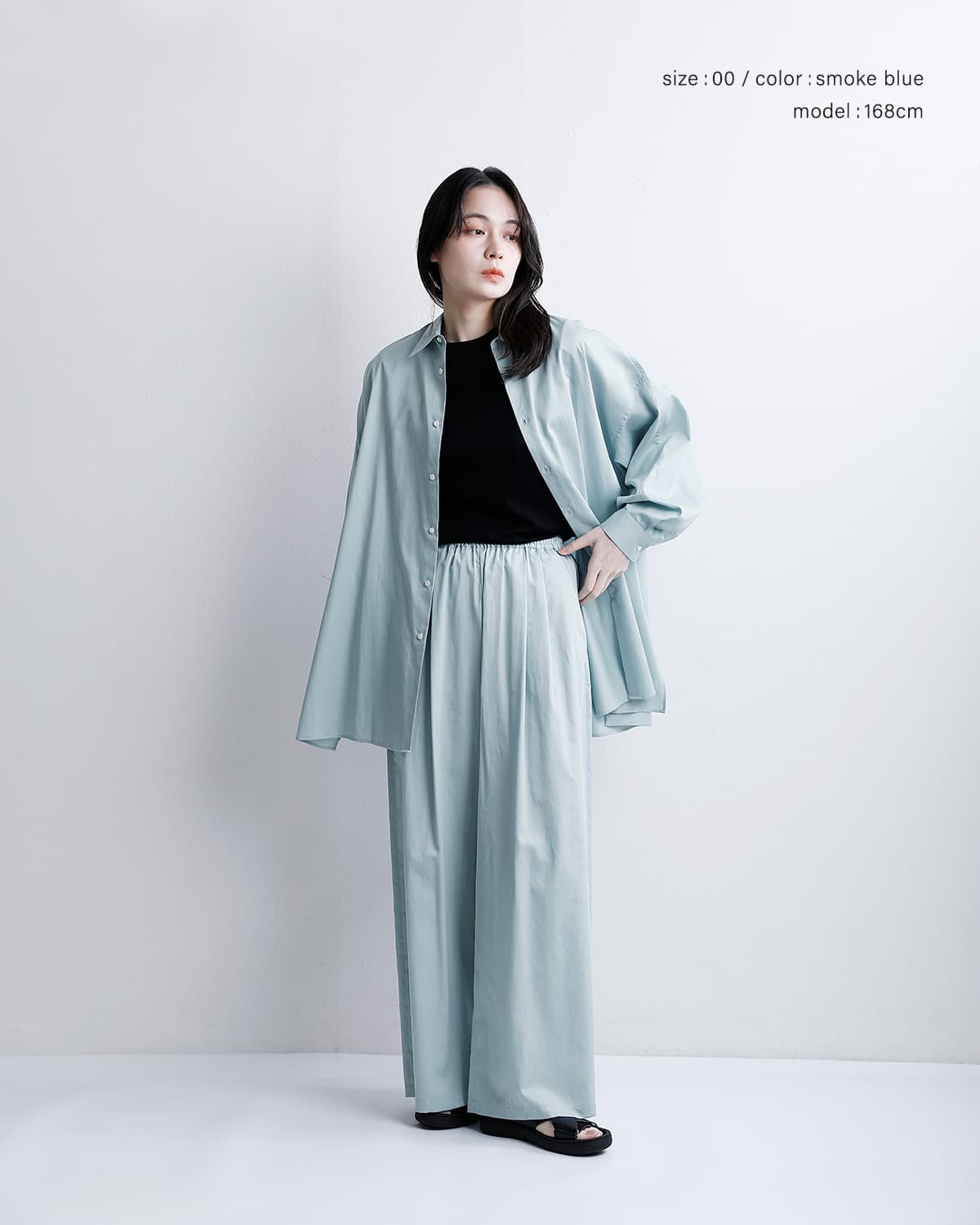 graphpaper�V���R�� �|�v���� �f�B�[�v�X���b�g ���M�����[�J���[ �V���c �gSilicon Poplin Deep Slit Regular Collar Shirt�h gl261-50183