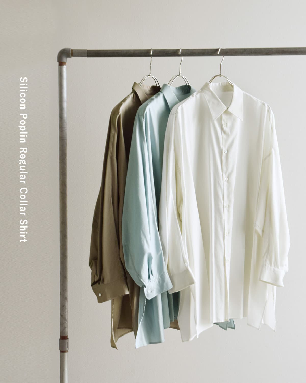 graphpaper�V���R�� �|�v���� �f�B�[�v�X���b�g ���M�����[�J���[ �V���c �gSilicon Poplin Deep Slit Regular Collar Shirt�h gl261-50183