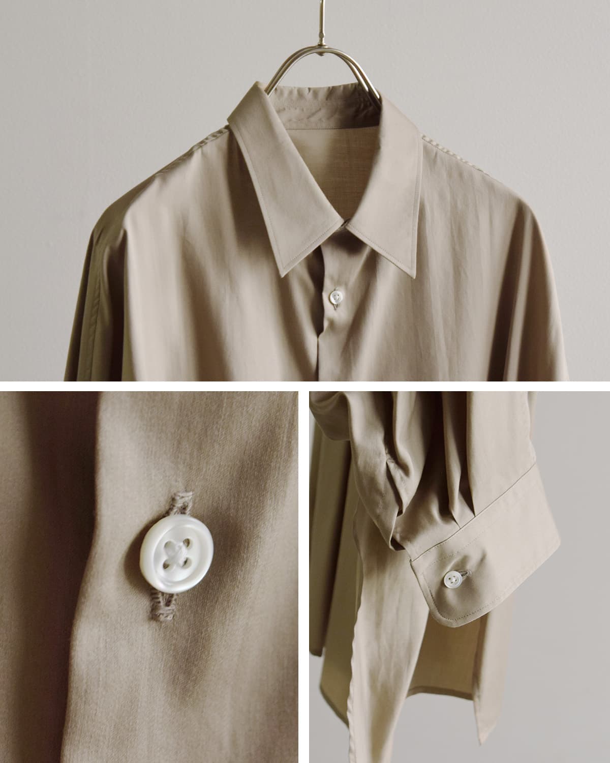 graphpaper�V���R�� �|�v���� �f�B�[�v�X���b�g ���M�����[�J���[ �V���c �gSilicon Poplin Deep Slit Regular Collar Shirt�h gl261-50183