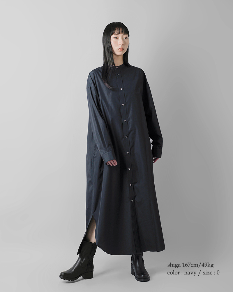 graphpaper(�O���t�y�[�p�[)�R�b�g���o���h�J���[�V���c�����s�[�X�hHighCountBroadOversizedBandCollarShirtDress�hgl261-60036b