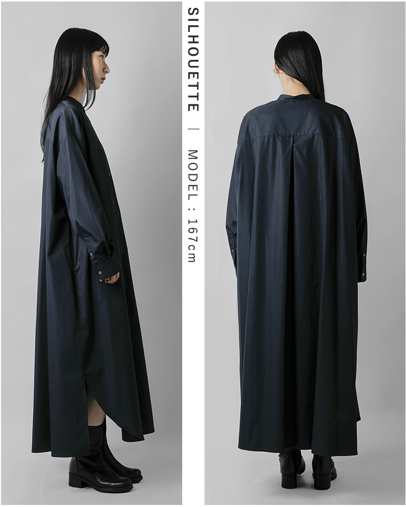 graphpaper(�O���t�y�[�p�[)�R�b�g���o���h�J���[�V���c�����s�[�X�hHighCountBroadOversizedBandCollarShirtDress�hgl261-60036b