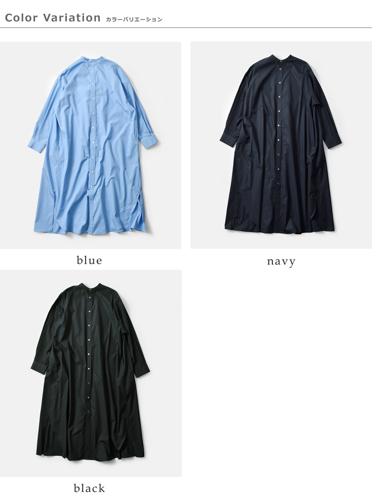 graphpaper(�O���t�y�[�p�[)�R�b�g���o���h�J���[�V���c�����s�[�X�hHighCountBroadOversizedBandCollarShirtDress�hgl261-60036b