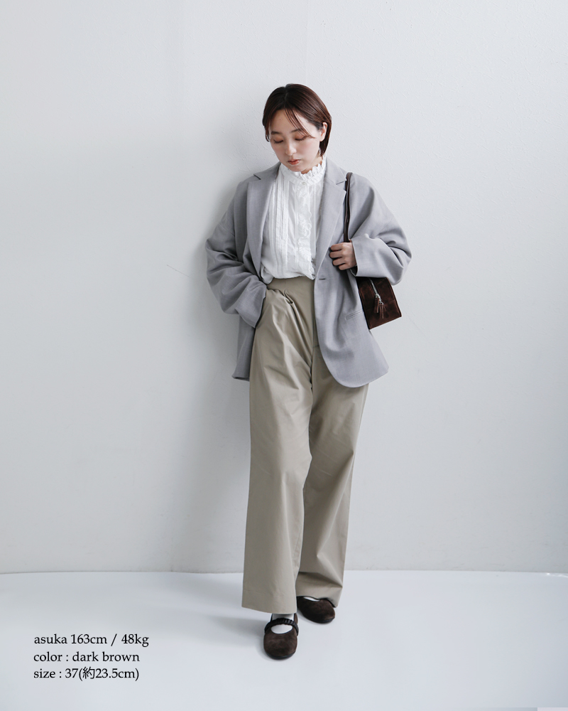 ARTESANOS(アルテサノス)カウスエードレザーベルトバレエシューズgu5-675-af