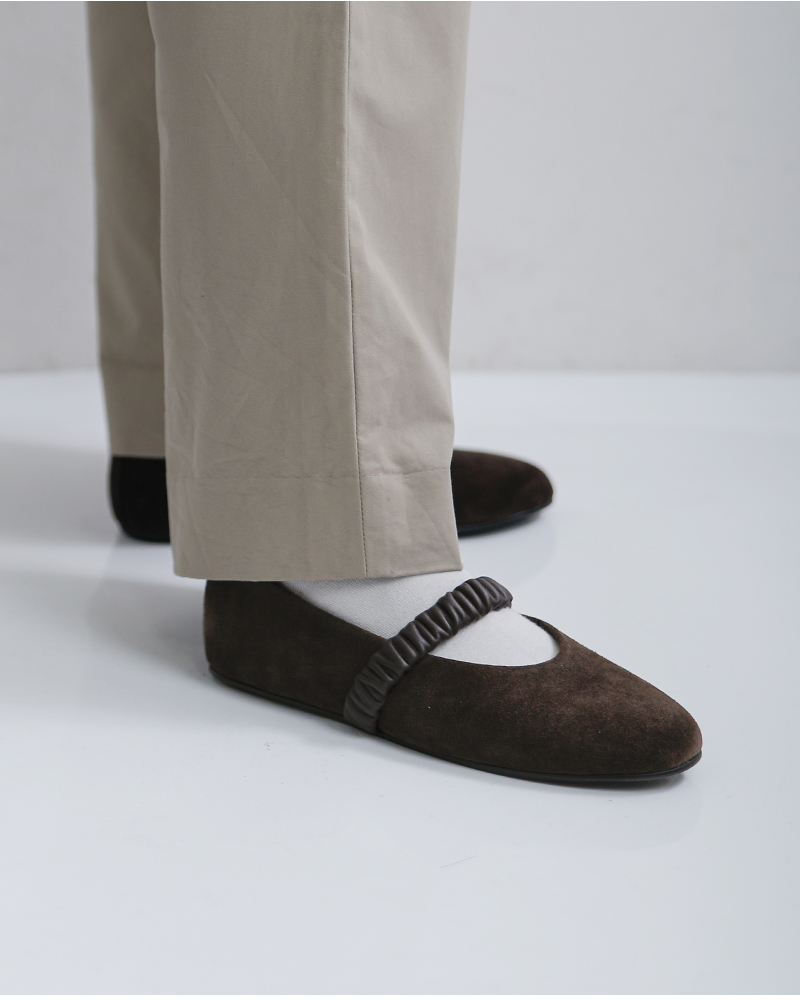 ARTESANOS(アルテサノス)カウスエードレザーベルトバレエシューズgu5-675-af