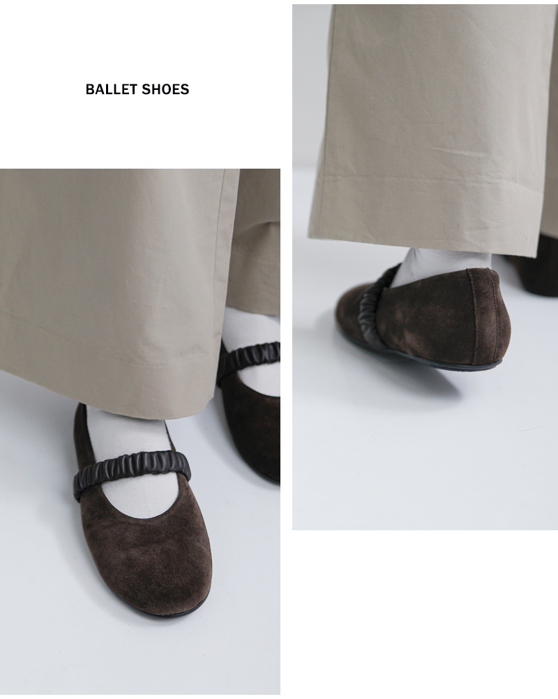 ARTESANOS(アルテサノス)カウスエードレザーベルトバレエシューズgu5-675-af