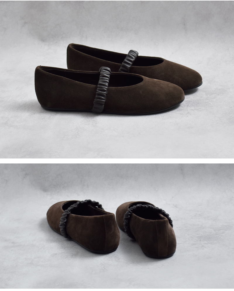 ARTESANOS(アルテサノス)カウスエードレザーベルトバレエシューズgu5-675-af